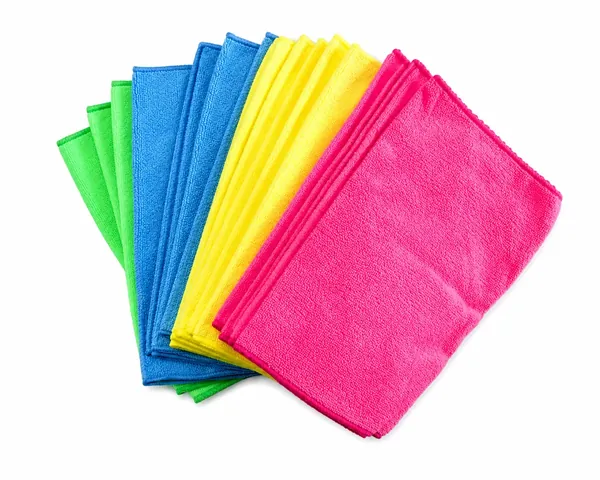 Four-colour assortment of commercial microfibre cleaning cloths
